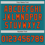 Custom Teal Orange-Navy Authentic Two Tone Baseball Jersey