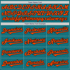 Custom Teal Orange-Black Authentic Two Tone Baseball Jersey