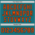 Custom Teal Orange-Black Authentic Two Tone Baseball Jersey