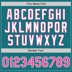 Custom Teal Pink-White Authentic Two Tone Baseball Jersey