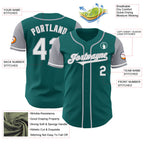 Custom Teal White-Gray Authentic Two Tone Baseball Jersey