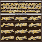 Custom Brown Old Gold-White Authentic Two Tone Baseball Jersey