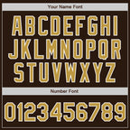 Custom Brown Old Gold-White Authentic Two Tone Baseball Jersey