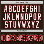 Custom Brown Red-White Authentic Two Tone Baseball Jersey