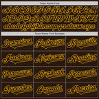 Custom Brown Gold Authentic Two Tone Baseball Jersey