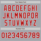Custom Gray Red-White Authentic Two Tone Baseball Jersey