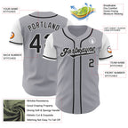 Custom Gray Black-White Authentic Two Tone Baseball Jersey