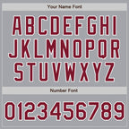 Custom Gray Crimson-White Authentic Two Tone Baseball Jersey