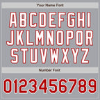 Custom Gray Red-White Authentic Two Tone Baseball Jersey