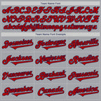 Custom Gray Red-Navy Authentic Two Tone Baseball Jersey