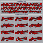 Custom Gray Red-Black Authentic Two Tone Baseball Jersey