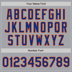 Custom Gray Royal-Orange Authentic Two Tone Baseball Jersey
