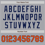Custom Gray Orange-Navy Authentic Two Tone Baseball Jersey