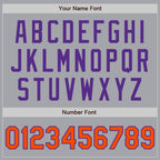 Custom Gray Orange-Purple Authentic Two Tone Baseball Jersey
