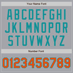 Custom Gray Orange-Teal Authentic Two Tone Baseball Jersey