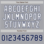 Custom Gray Navy-White Authentic Two Tone Baseball Jersey