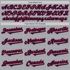 Custom Gray Navy-Red Authentic Two Tone Baseball Jersey