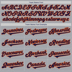 Custom Gray Navy-Orange Authentic Two Tone Baseball Jersey