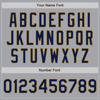 Custom Gray Navy-Old Gold Authentic Two Tone Baseball Jersey