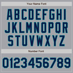 Custom Gray Navy-Teal Authentic Two Tone Baseball Jersey