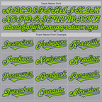 Custom Gray Neon Green-Navy Authentic Two Tone Baseball Jersey