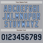 Custom Gray Black-Light Blue Authentic Two Tone Baseball Jersey