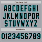 Custom Gray Black-Teal Authentic Two Tone Baseball Jersey
