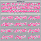 Custom Gray Pink-White Authentic Two Tone Baseball Jersey