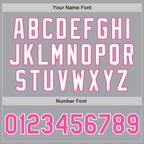 Custom Gray Pink-White Authentic Two Tone Baseball Jersey