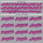 Custom Gray Pink-Navy Authentic Two Tone Baseball Jersey