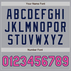 Custom Gray Pink-Navy Authentic Two Tone Baseball Jersey