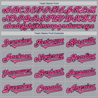 Custom Gray Pink-Black Authentic Two Tone Baseball Jersey