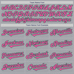 Custom Gray Pink-Kelly Green Authentic Two Tone Baseball Jersey