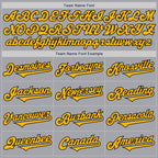 Custom Gray Gold-Black Authentic Two Tone Baseball Jersey