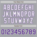 Custom Gray Purple-White Authentic Two Tone Baseball Jersey