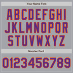 Custom Gray Purple-Orange Authentic Two Tone Baseball Jersey