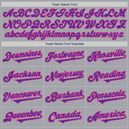 Custom Gray Purple-Pink Authentic Two Tone Baseball Jersey