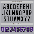 Custom Gray Purple-Black Authentic Two Tone Baseball Jersey