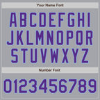 Custom Gray Purple-Light Blue Authentic Two Tone Baseball Jersey