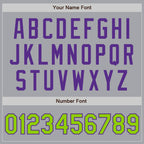 Custom Gray Neon Green-Purple Authentic Two Tone Baseball Jersey
