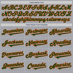 Custom Gray Green-Orange Authentic Two Tone Baseball Jersey