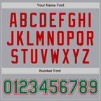 Custom Gray Kelly Green-Red Authentic Two Tone Baseball Jersey