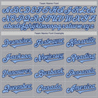 Custom Gray Light Blue-Navy Authentic Two Tone Baseball Jersey