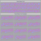 Custom Gray Light Blue-Pink Authentic Two Tone Baseball Jersey