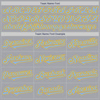 Custom Gray Light Blue-Gold Authentic Two Tone Baseball Jersey