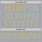 Custom Gray Light Blue-Gold Authentic Two Tone Baseball Jersey