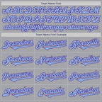 Custom Gray Light Blue-Purple Authentic Two Tone Baseball Jersey