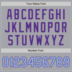 Custom Gray Light Blue-Purple Authentic Two Tone Baseball Jersey
