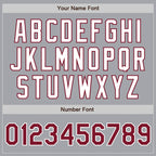 Custom Gray Crimson-White Authentic Two Tone Baseball Jersey