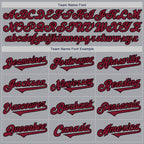 Custom Gray Crimson-Black Authentic Two Tone Baseball Jersey